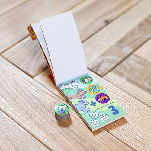 MELISSA & DOUG STICKER WOW! MINI ACTIVITY PAD AND 200+ REFILL STICKERS FOR STICKER STAMPER ARTS AND CRAFTS FIDGET TOY COLLECTIBLES - PETS STICKERS