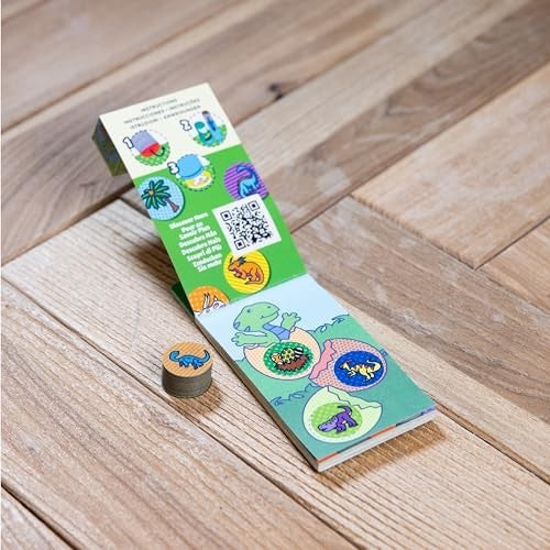 MELISSA & DOUG STICKER WOW! MINI ACTIVITY PAD AND 200+ REFILL STICKERS FOR STICKER STAMPER ARTS AND CRAFTS FIDGET TOY COLLECTIBLES - DINOSAUR STICKERS