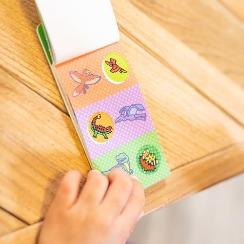 MELISSA & DOUG STICKER WOW! MINI ACTIVITY PAD AND 200+ REFILL STICKERS FOR STICKER STAMPER ARTS AND CRAFTS FIDGET TOY COLLECTIBLES - DINOSAUR STICKERS