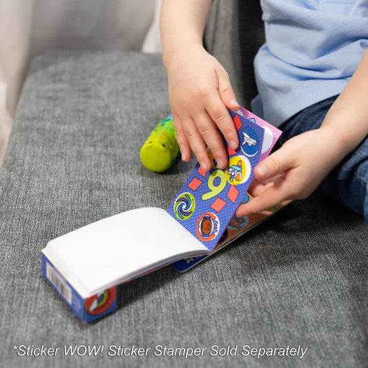 MELISSA & DOUG STICKER WOW! MINI ACTIVITY PAD AND 200+ REFILL STICKERS FOR STICKER STAMPER ARTS AND CRAFTS FIDGET TOY COLLECTIBLES - ASSORTED SURPRISE