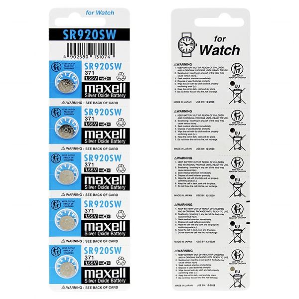 MAXELL SR920SW 371 SILVER OXIDE WATCH BATTERY - 38005-095