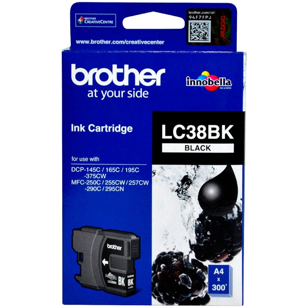 BROTHER 38 BLACK INK CARTRIDGE - B38B