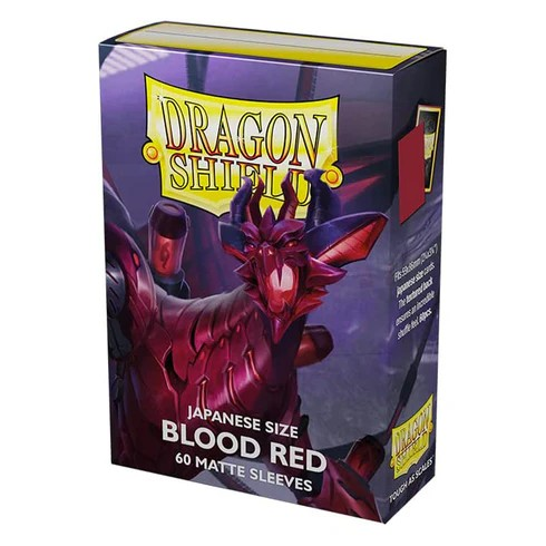 DRAGON SHIELD JAPANESE SIZE SLEEVES MATTE BLOOD RED 60PK - AT11150