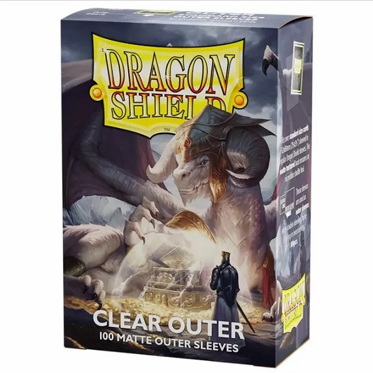 DRAGON SHIELD STANDARD SIZE OUTER SLEEVES MATTE CLEAR 100PK - AT13002
