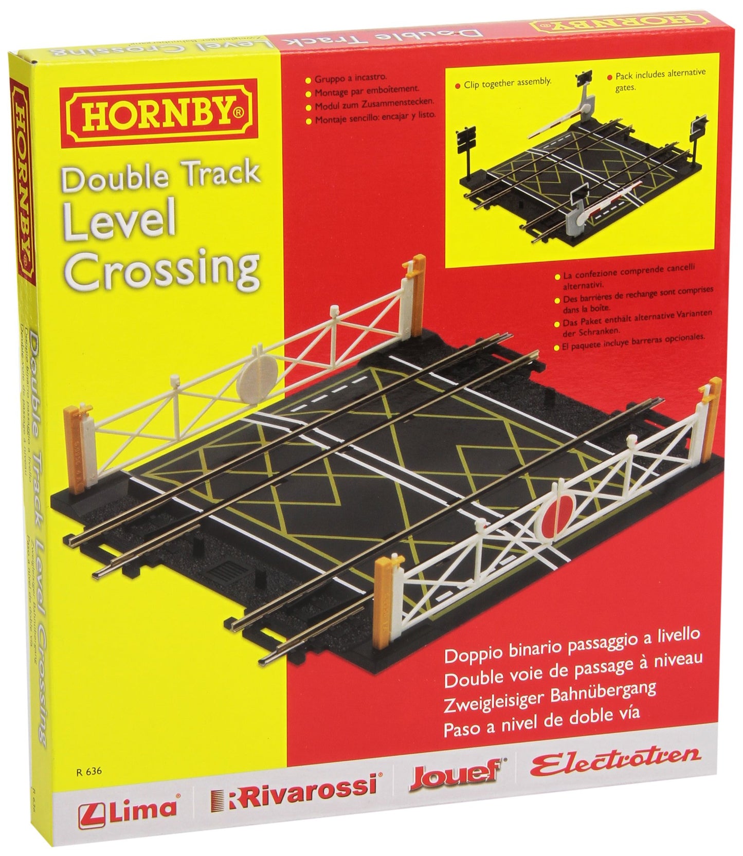 HORNBY R636 LEVEL CROSSING DOUBLE TRACK 00 GAUGE - R636-44-525