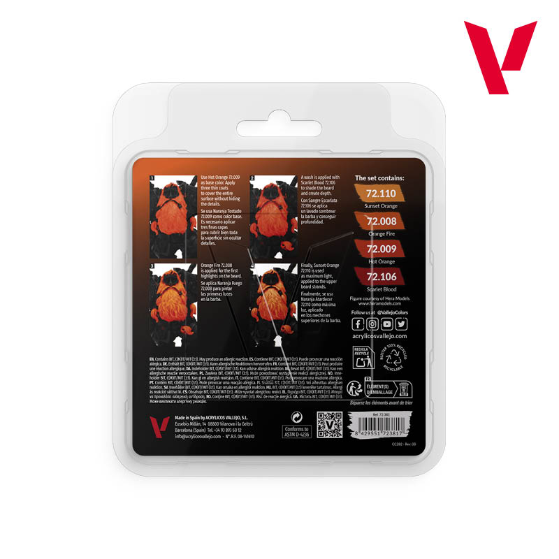 VALLEJO GAME COLOUR 72.381 ORANGE COLOUR SET - AV72381