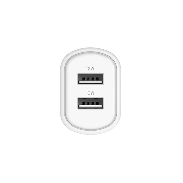 CYGNETT POWERPLUS 12W USB A DUAL PORT WALL CHARGER WHITE CY3671PDWLCH -