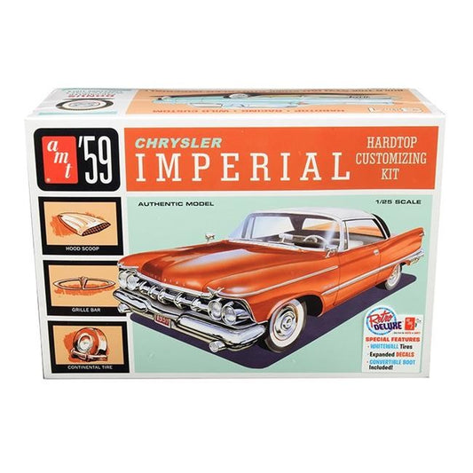 AMT SKILL 2 MODEL KIT 1959 CHRYSLER IMPERIAL 3 IN 1 KIT 1 BY 25 SCALE MODEL