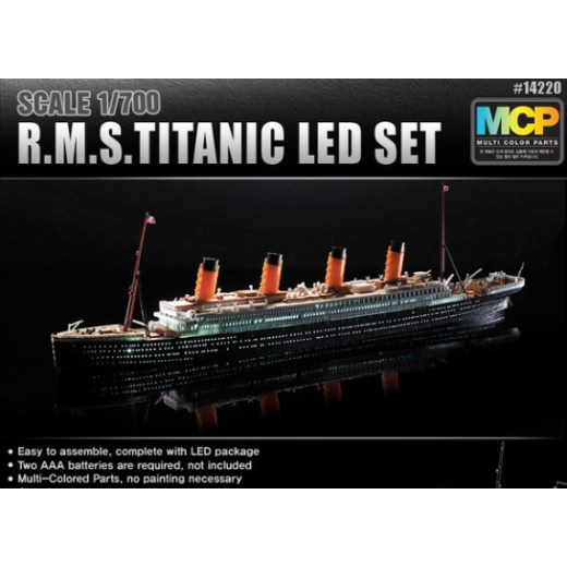 ACADEMY 1/700 SCALE RMS TITANIC LED SET MODEL KIT