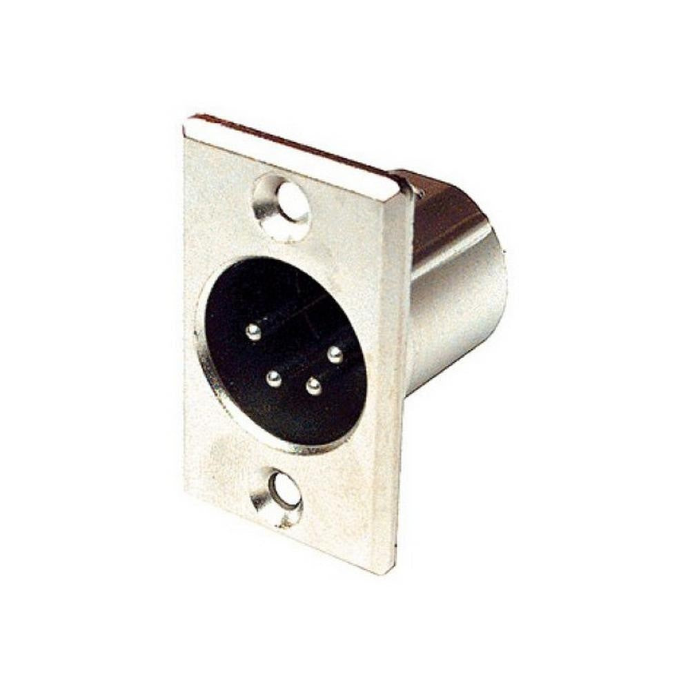 AMPHENOL 4 PIN PANEL XLR PLUG METAL RECTANGULAR