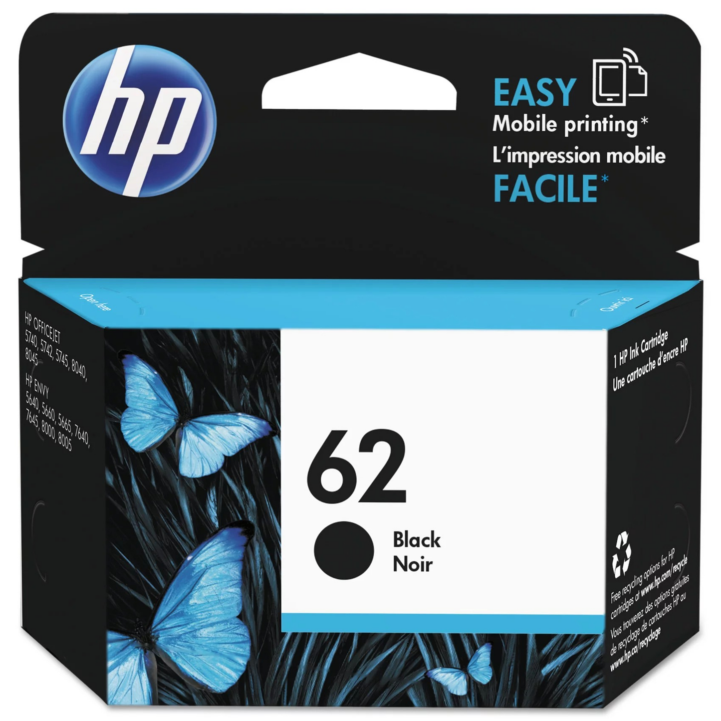 HP 62 BLACK INK CARTRIDGE - HI62B