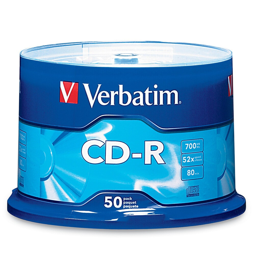 VERBATIM CD-R 80MIN 50PK WHITE INKJET 52X