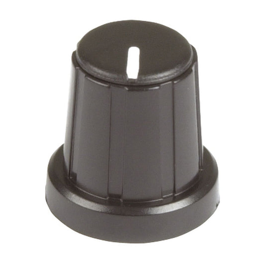 KNOB PLAST PUSH ON 1/4IN SHAFT CAP BLK