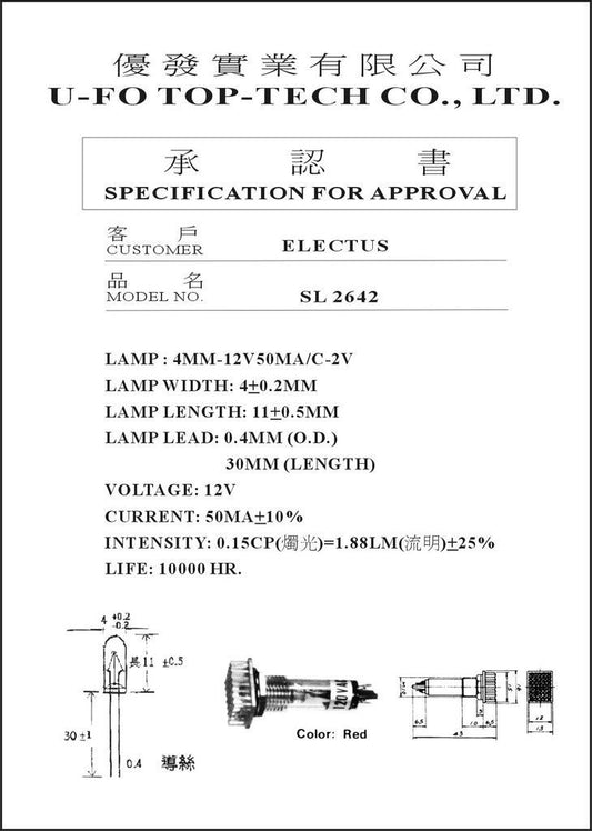 BEZEL 12V SEALD RECT PLAST MED RED - SL2642
