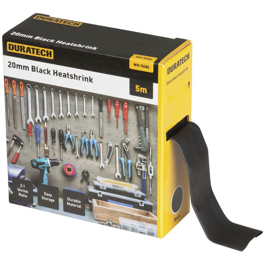 HEATSHRINK 20MM X 5M BLK - WH5686