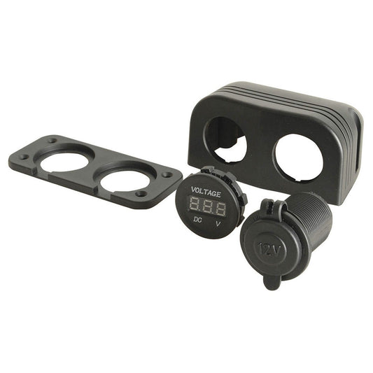 SKT CIG PWR W/VOLTMETER SURF/PNL MNT - PS2024