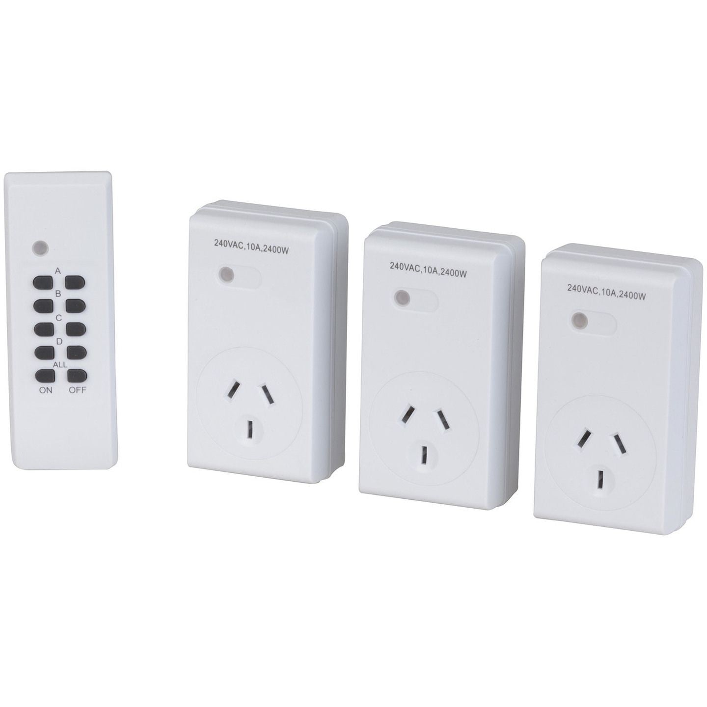 SWITCH RF MAINS W/REM 10A WHT PK3 A-N SW - MS6147