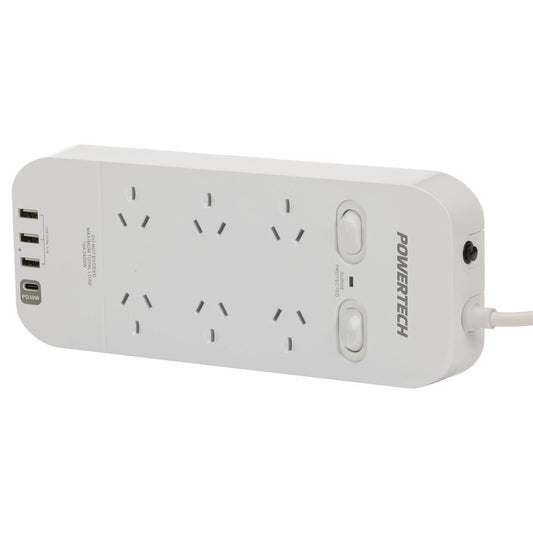 PWRBRD 6WAY 2SW SRG 3XUSB-A+1XUSB-CPD30W - MS4110