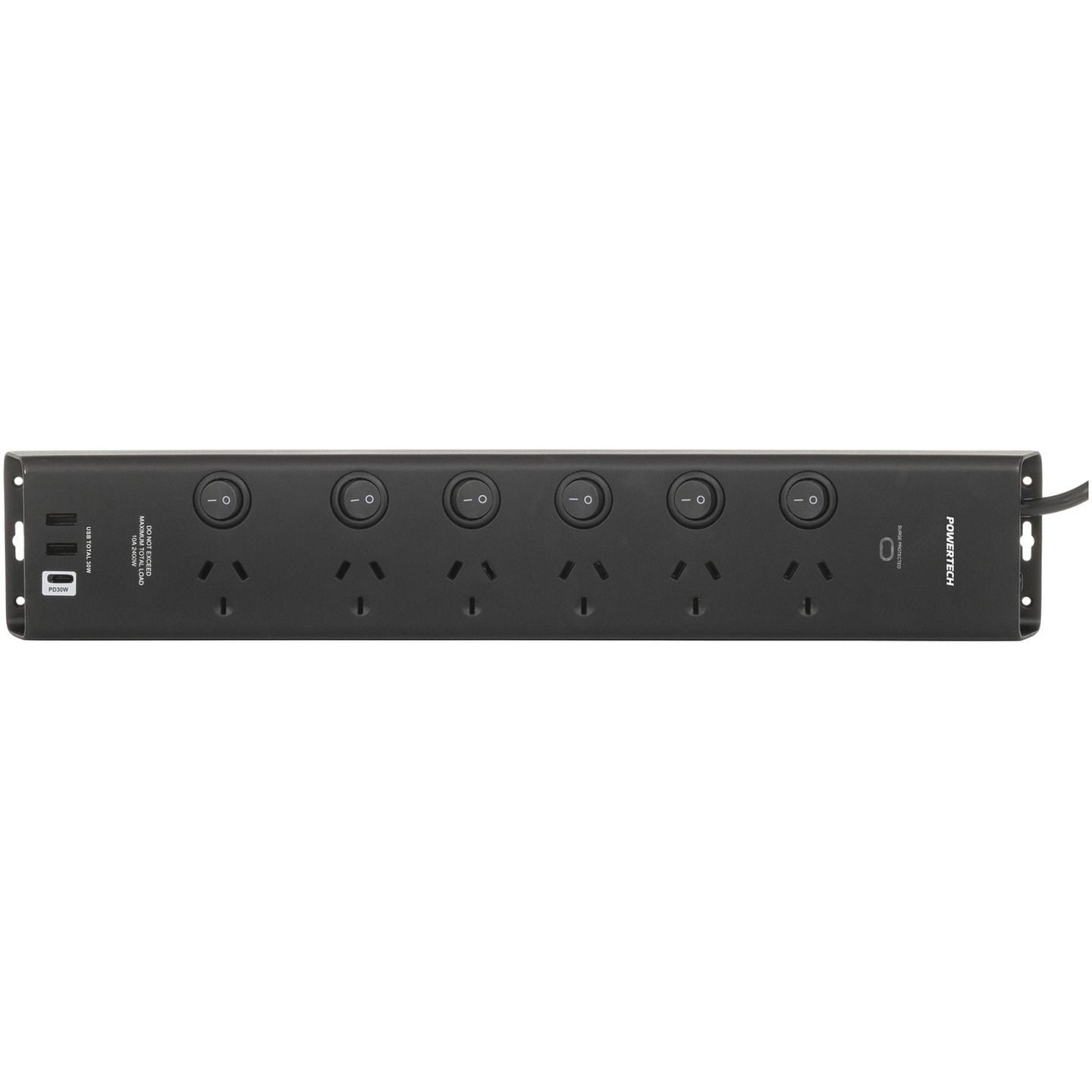 PWRBRD 6WAY 6SW SRG 2XUSB-A+1XUSB-CPD30W - MS4112
