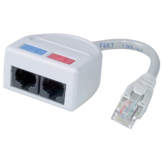(D) ADPT RJ45 8P/8C PLG - 2SKT SPLIT - YT6090