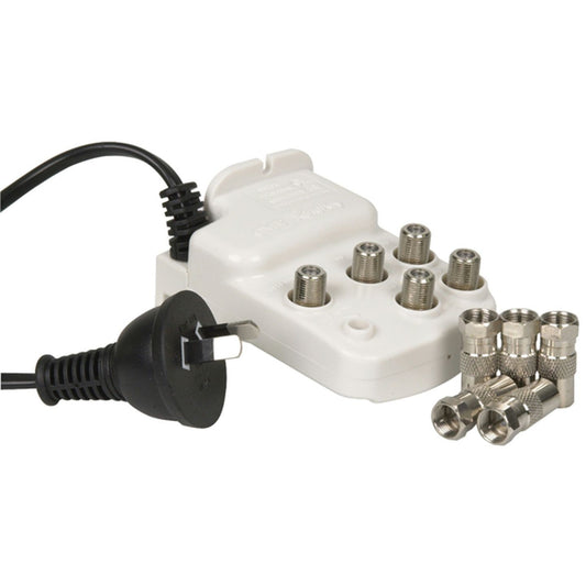 TV AMP/SPLITTER INDOOR F-TYPE 4WAY 240V