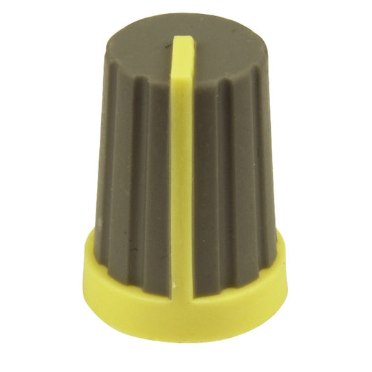 KNOB PLAST PUSH ON 18T SPLINE GRY/YEL - HK7731