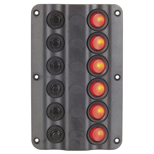 PNL PLAS W/SWITCH & C/B 6WAY ILLUM 12VDC - SZ1903
