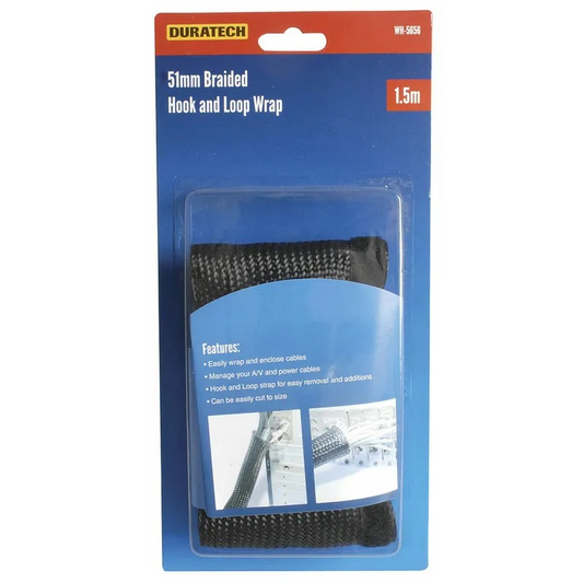 WRAP LOOM BRAIDED H/LOOP 51MM 1.5M BLK - WH5656