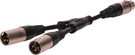 XLR 3 PIN Y ADAPTOR FEMALE XLR TO 2X MALE XLR SPLITTER LEAD - P0761