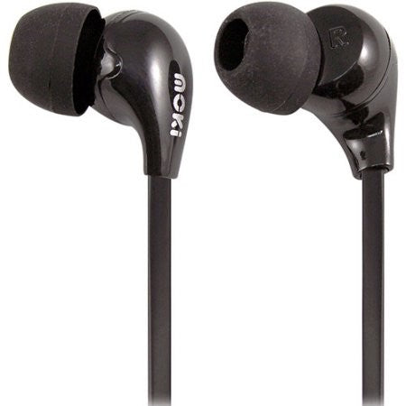 MOKI 45 COMFORT BUDS IN-EAR EARPHONES 3.5MM JACK FOR FM RADIO/IPAD/LAPTOP BLACK