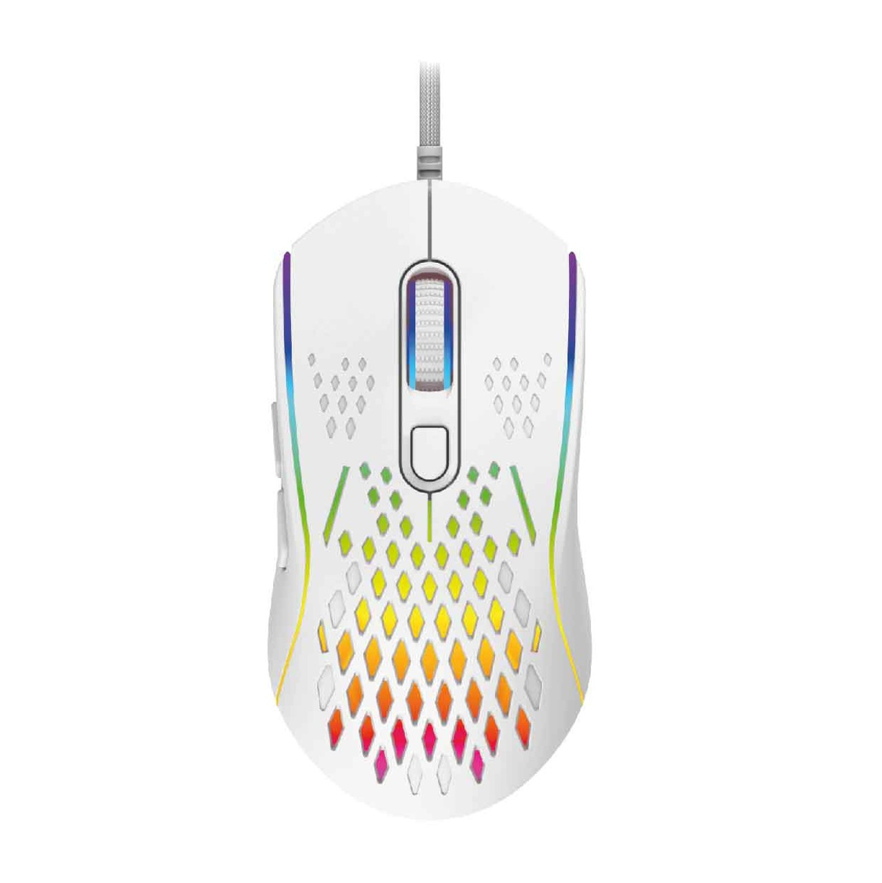 LASER RGB LIGHTWEIGHT GAMING MOUSE WHITE - MSE-M1210-WH