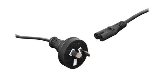 1.8M FIGURE 8 C7 APPLIANCE 2.5A 2 PIN BLACK MAINS POWER CABLE - P8404C