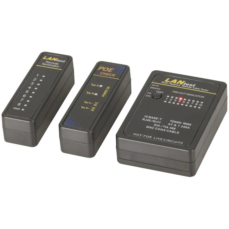 TESTER NETWORK CABLE W/POEFINDER LED IND - XC5084