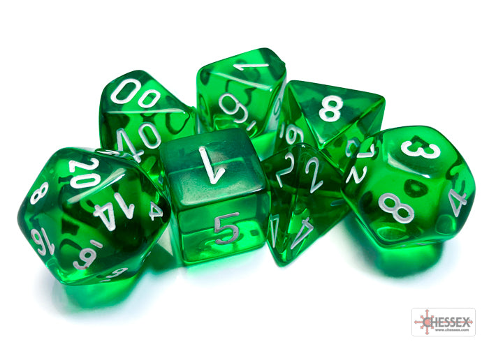 CHZ DICE TRANSLUCENT POLYHEDRAL GREEN/WHITE - CHX23075