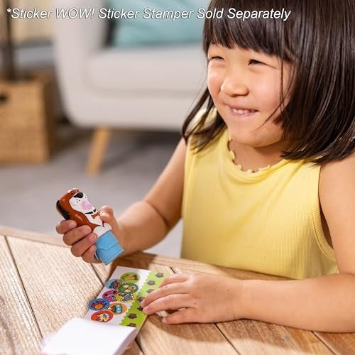 MELISSA & DOUG STICKER WOW! MINI ACTIVITY PAD AND 200+ REFILL STICKERS FOR STICKER STAMPER ARTS AND CRAFTS FIDGET TOY COLLECTIBLES - PETS STICKERS