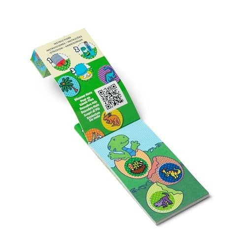 MELISSA & DOUG STICKER WOW! MINI ACTIVITY PAD AND 200+ REFILL STICKERS FOR STICKER STAMPER ARTS AND CRAFTS FIDGET TOY COLLECTIBLES - DINOSAUR STICKERS