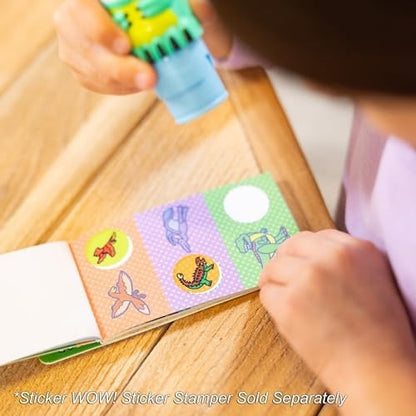 MELISSA & DOUG STICKER WOW! MINI ACTIVITY PAD AND 200+ REFILL STICKERS FOR STICKER STAMPER ARTS AND CRAFTS FIDGET TOY COLLECTIBLES - DINOSAUR STICKERS