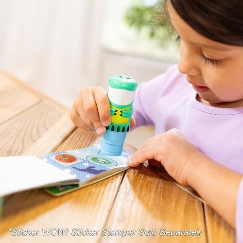 MELISSA & DOUG STICKER WOW! MINI ACTIVITY PAD AND 200+ REFILL STICKERS FOR STICKER STAMPER ARTS AND CRAFTS FIDGET TOY COLLECTIBLES - DINOSAUR STICKERS
