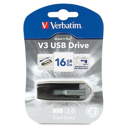 Store 'n' Go V3 USB 3.0 Drive, 16 Gb, Black/gray