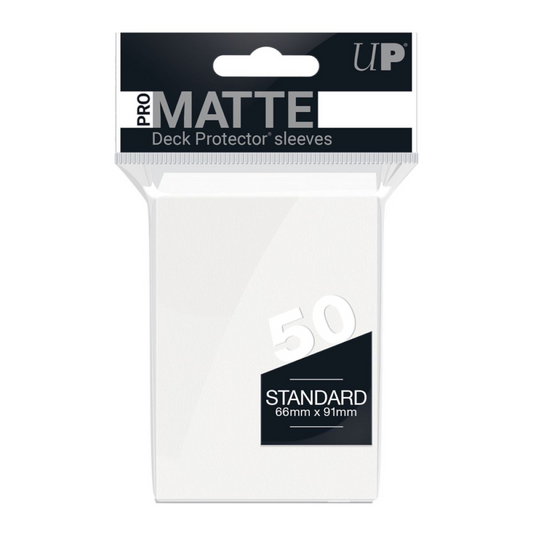 ULTRA PRO PRO MATTE STARDARD SIZE SLEEVES WHITE 50PK - UP82651