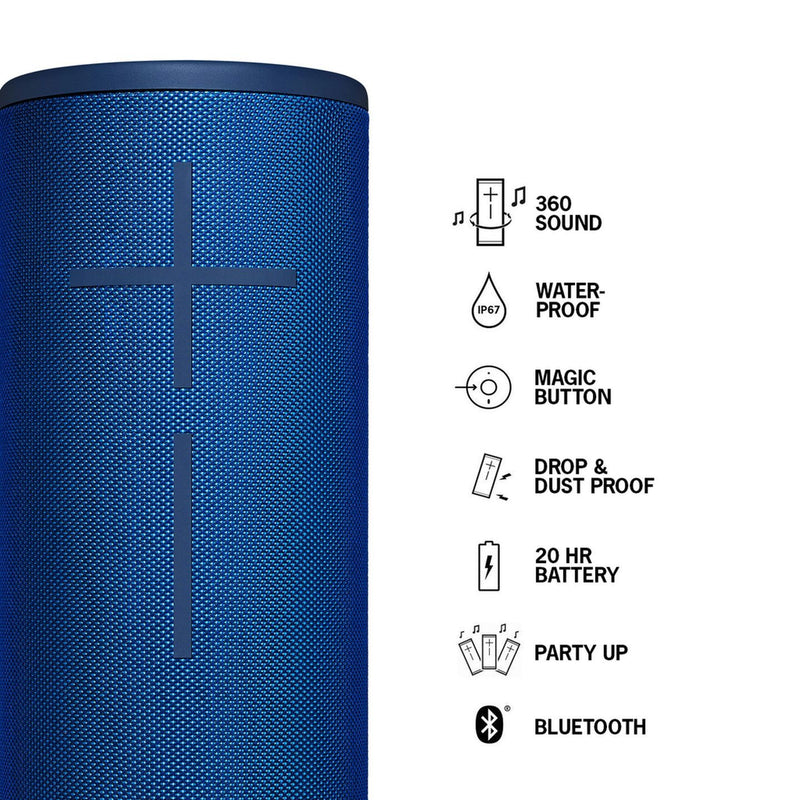 ULTIMATE EARS UE MEGABOOM 3 PORTABLE BLUETOOTH SPEAKER - LAGOON BLUE