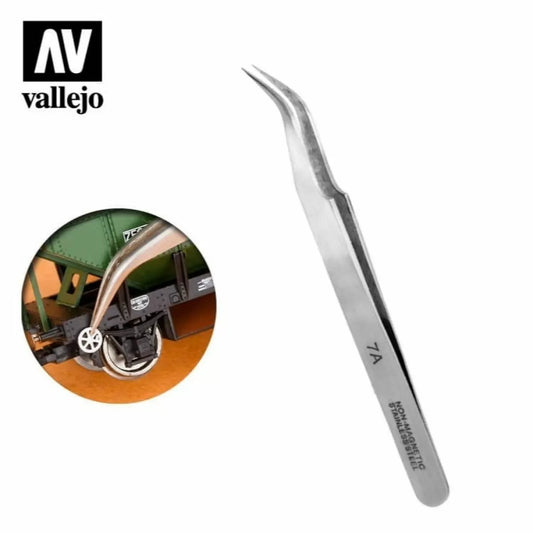 VALLEJO HOBBY TOOLS - #7 STAINLESS STEEL TWEEZERS - AVT12004