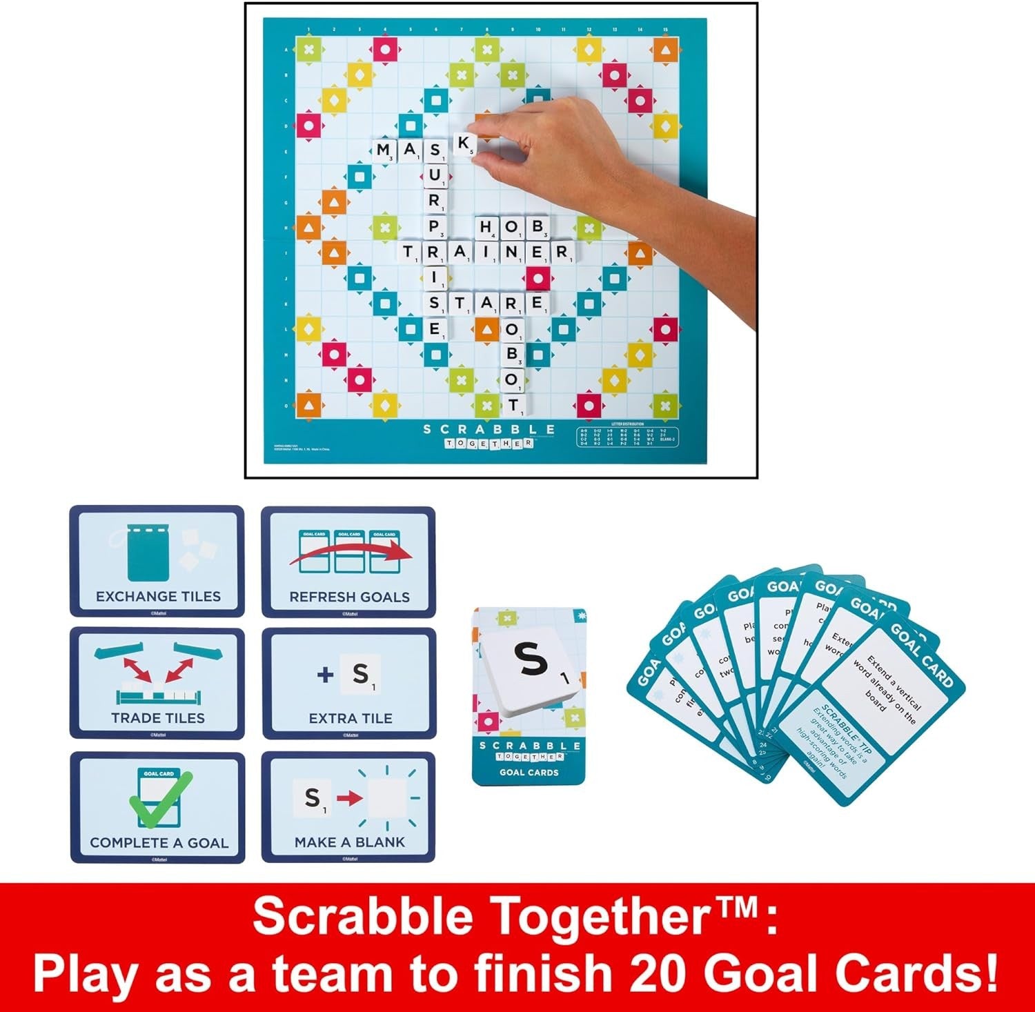 SCRABBLE BOARD GAME FAMILY WORD GAME - HWD43