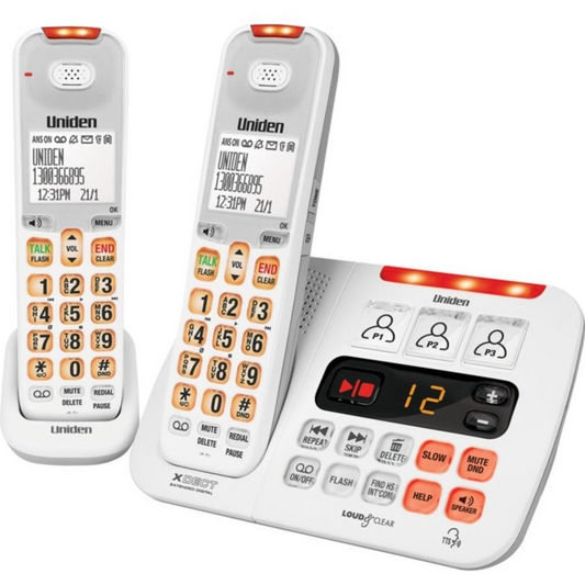 UNIDEN SSE45+1 WHITE WIRELESS LANDLINE PHONE - SSE45+1W