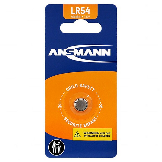 ANSMANN LR54 (LR1130) 1.5V ALKALINE COIN CELL BATTERY - 59006-LR54
