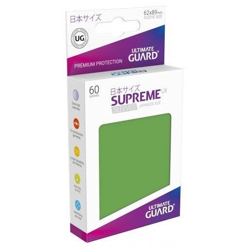 Ultimate Guard Supreme UX Japanese Size Card Sleeves GREEN -