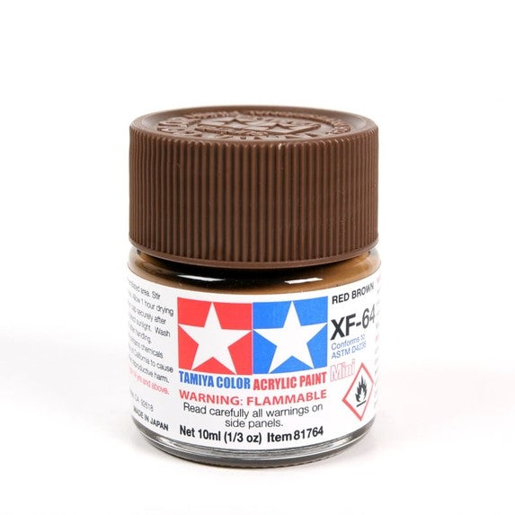 TAMIYA ACRYLIC XF-64 FLAT RED BROWN - T81764