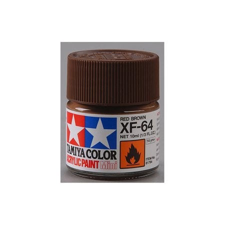 Tamiya Acrylic Flat Paint (10ml) - Red Brown XF-64