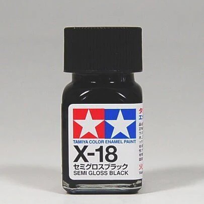 TAMIYA ENAMEL X-18 BLACK (SEMI GLOSS) - T80018