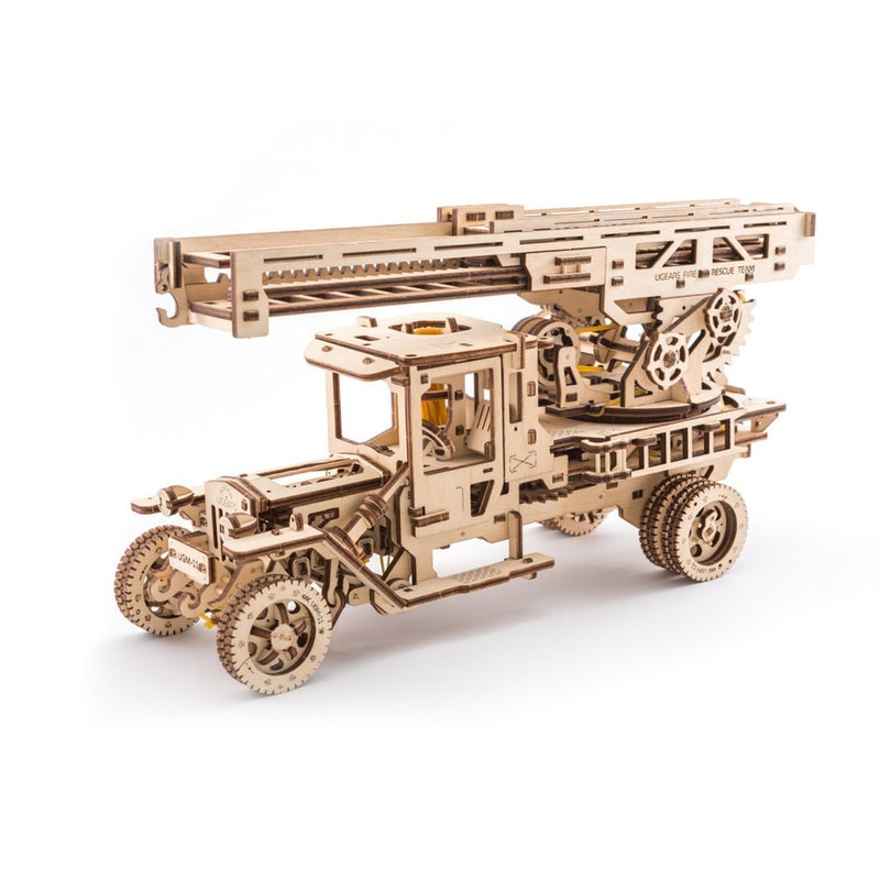 UGears UTG0019 Fire Truck with Ladder Wooden 3D Model Kit - 70022